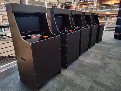 Arcade cabinets assembled